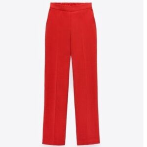 ZARA Red Orange Wide-Leg Women's Pants